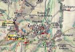Fragment starej mapy Karkonoszy z nazwą "Bierutowice"