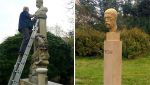 Nowe pomniki Masaryka w Sloupie oraz w Krompachu (po prawej). Źródło: idnes.cz
